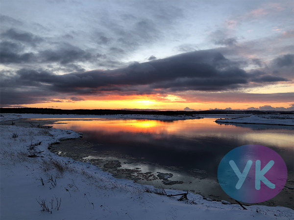北海道の朝焼け